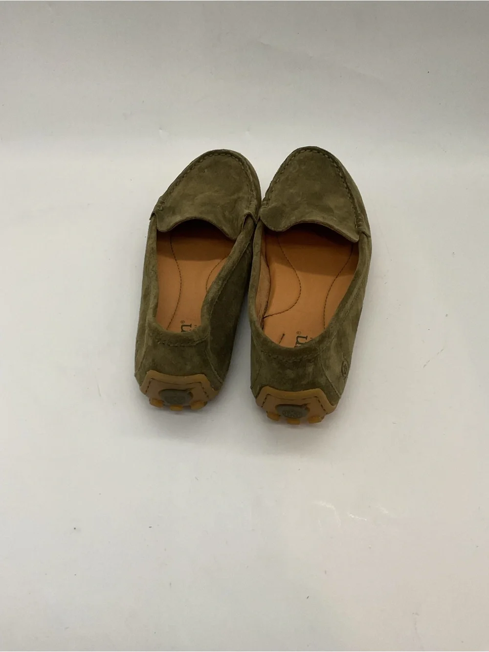 Born Olive Green Suede Slip-On Loafers